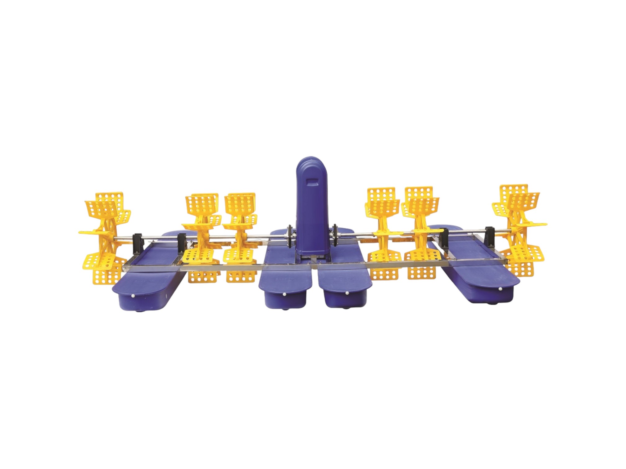 6 impellers paddle wheel aerator working in customer's pond